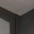 Meuble d'appoint 3 portes en MDF de 34 pouces de haut avec étagère réglable