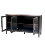 Meuble d'appoint 3 portes en MDF de 34 pouces de haut avec étagère réglable