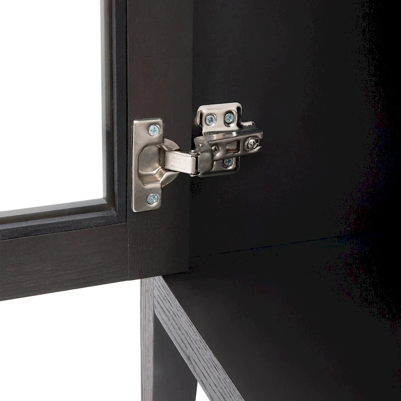 Meuble d'appoint 3 portes en MDF de 34 pouces de haut avec étagère réglable