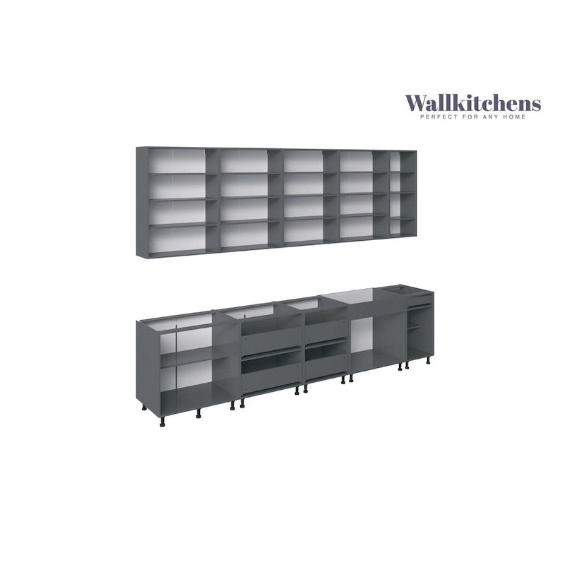 Collection Epicure de Kitchen Elite, base grise, largeur 11 pi (138 x 24 po)