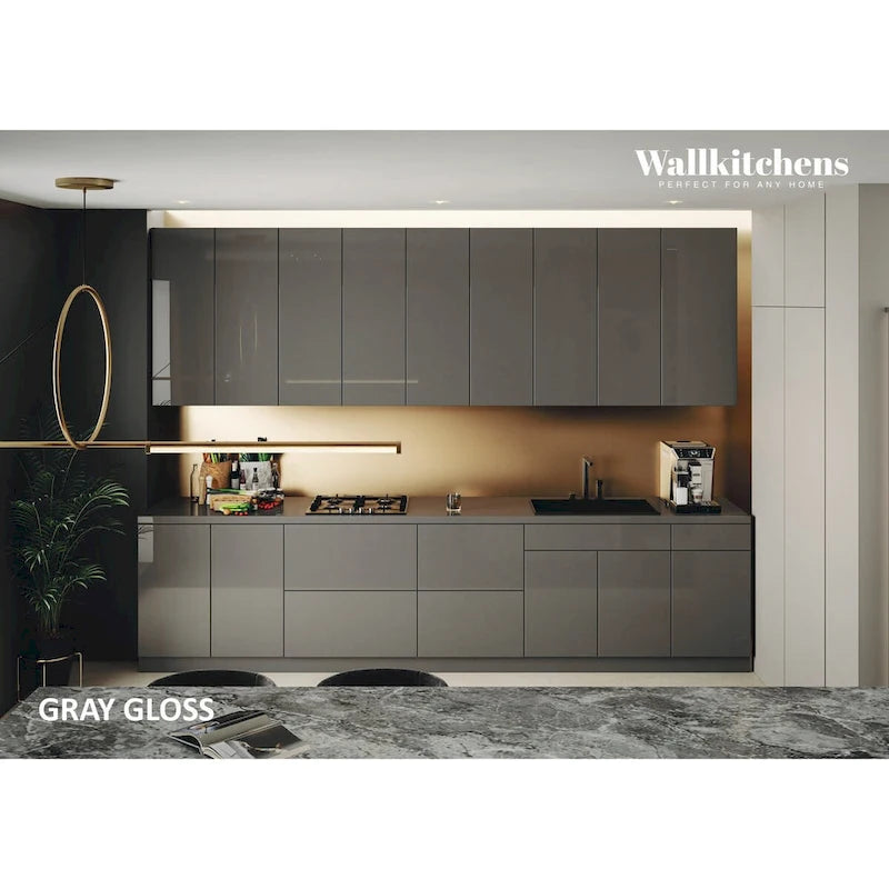 Collection Epicure de Kitchen Elite, base grise, largeur 11 pi (138 x 24 po)