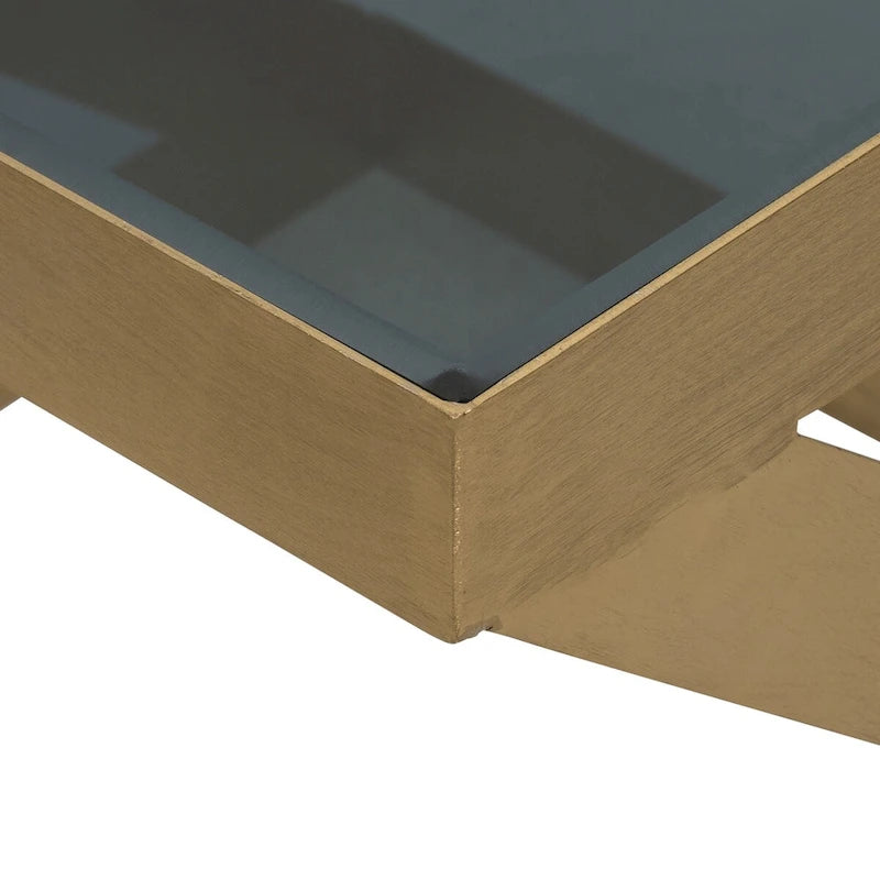 Table d'appoint Sagebrook Home Modern Glam 20 en métal et verre doré et noir - 56 x 56 x 51 cm