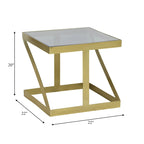 Table d'appoint Sagebrook Home Modern Glam 20 en métal et verre doré et noir - 56 x 56 x 51 cm