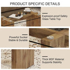 Table basse moderne minimaliste en verre trempé transparent