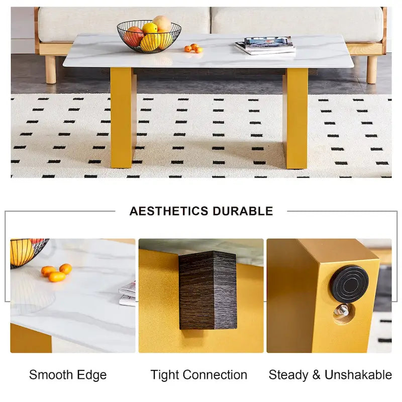 Table basse moderne minimaliste en verre trempé transparent