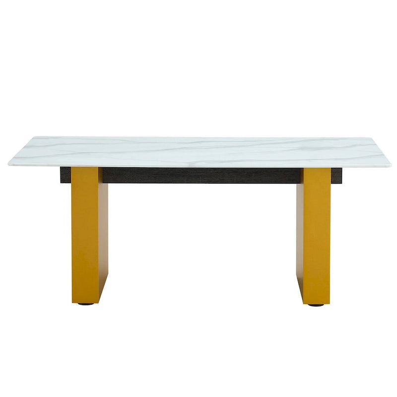 Table basse moderne minimaliste en verre trempé transparent