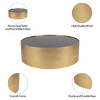 Table basse et d'appoint ronde en bois et verre style moderne et glamour de Sagebrook Home