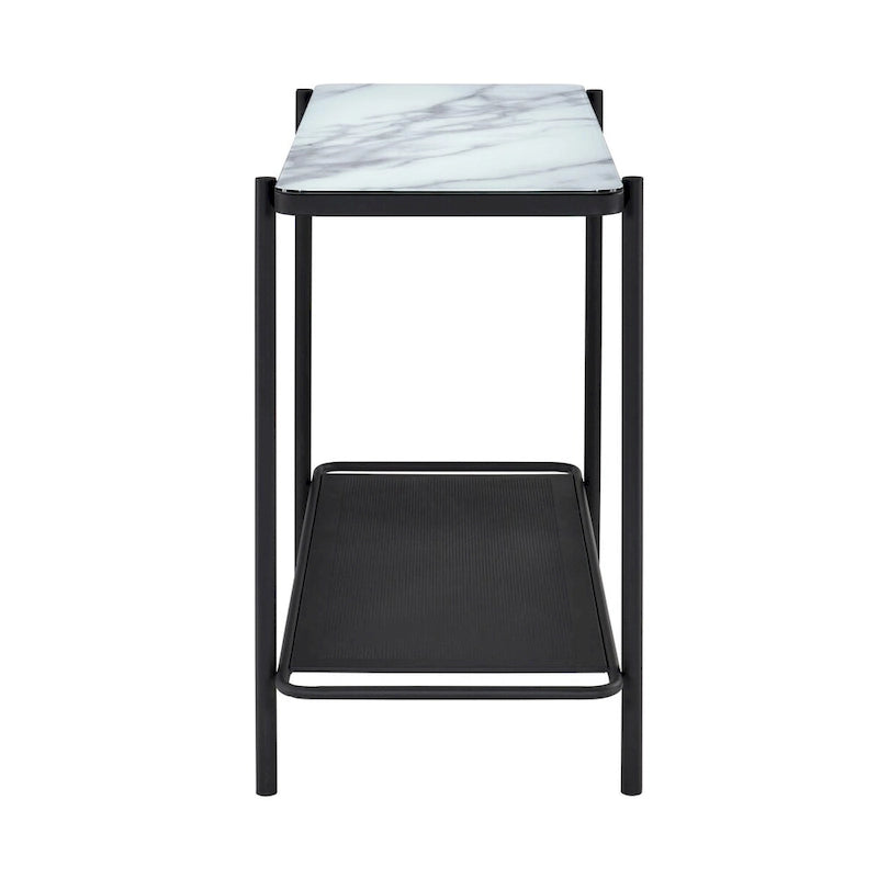 Ensemble de 3 tables basses contemporaines Puetz avec plateau en verre blanc, par Furniture of America