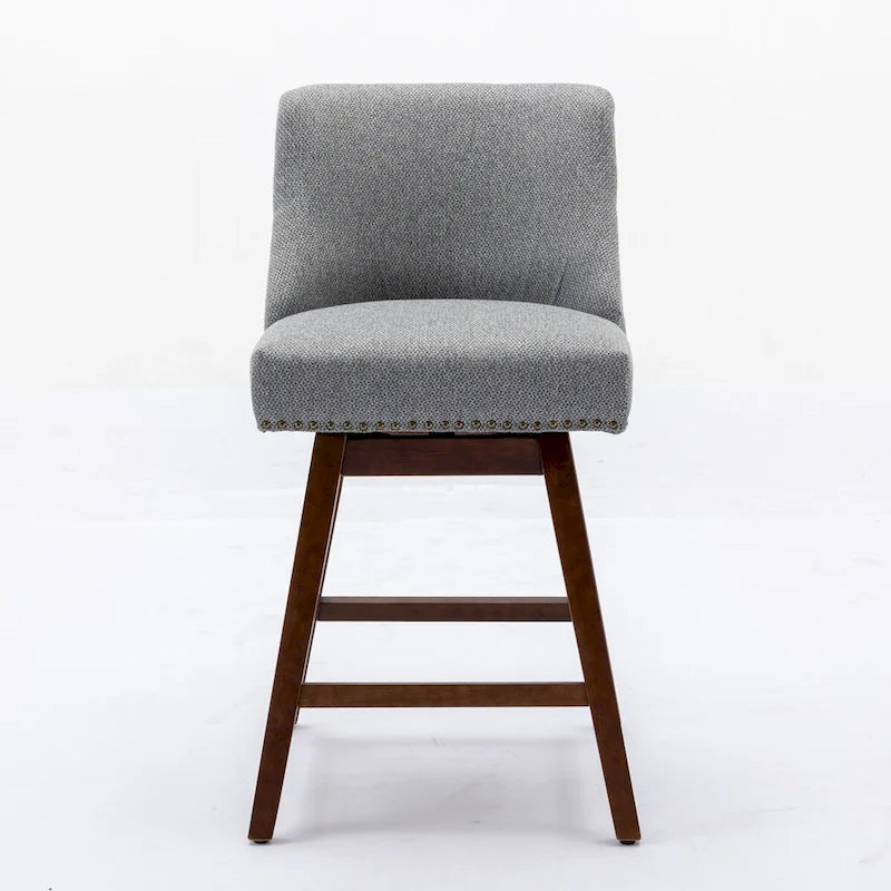 Tabourets de bar pivotants à hauteur de comptoir, hauteur d'assise 66 cm, ensemble de 2 tabourets de bar rembourrés en tissu