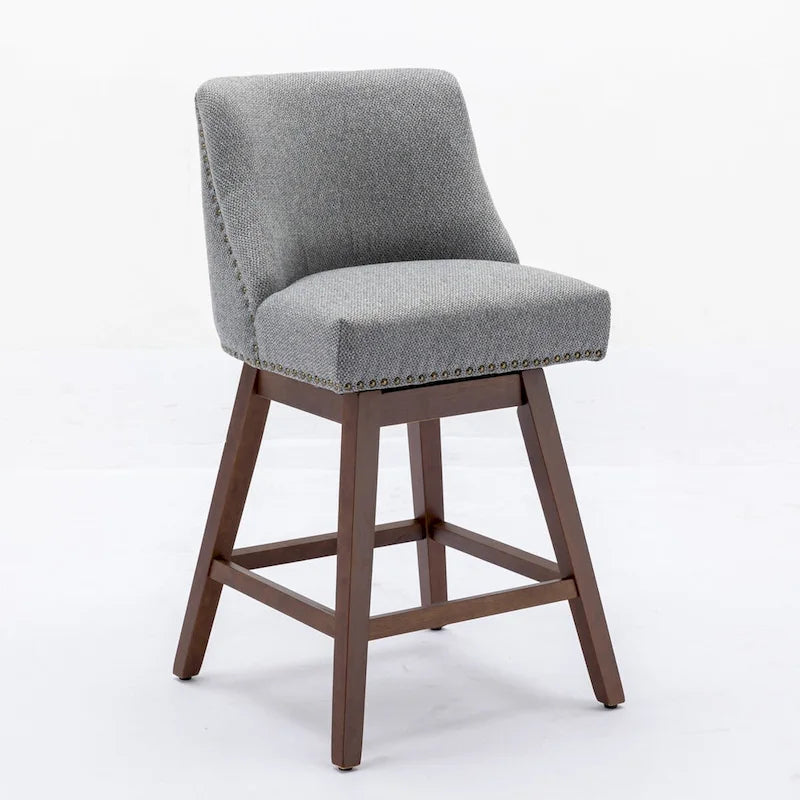 Tabourets de bar pivotants à hauteur de comptoir, hauteur d'assise 66 cm, ensemble de 2 tabourets de bar rembourrés en tissu