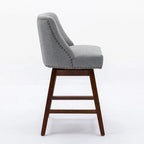 Tabourets de bar pivotants à hauteur de comptoir, hauteur d'assise 66 cm, ensemble de 2 tabourets de bar rembourrés en tissu