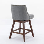 Tabourets de bar pivotants à hauteur de comptoir, hauteur d'assise 66 cm, ensemble de 2 tabourets de bar rembourrés en tissu