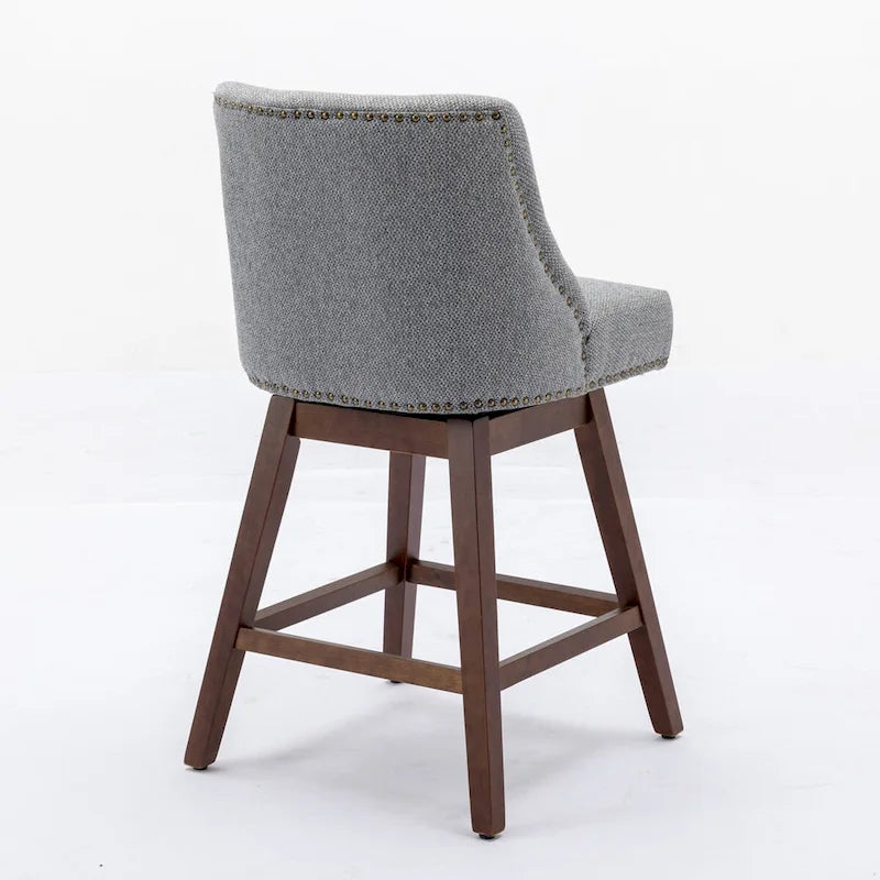 Tabourets de bar pivotants à hauteur de comptoir, hauteur d'assise 66 cm, ensemble de 2 tabourets de bar rembourrés en tissu