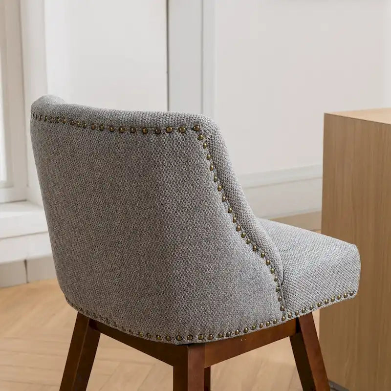 Tabourets de bar pivotants à hauteur de comptoir, hauteur d'assise 66 cm, ensemble de 2 tabourets de bar rembourrés en tissu