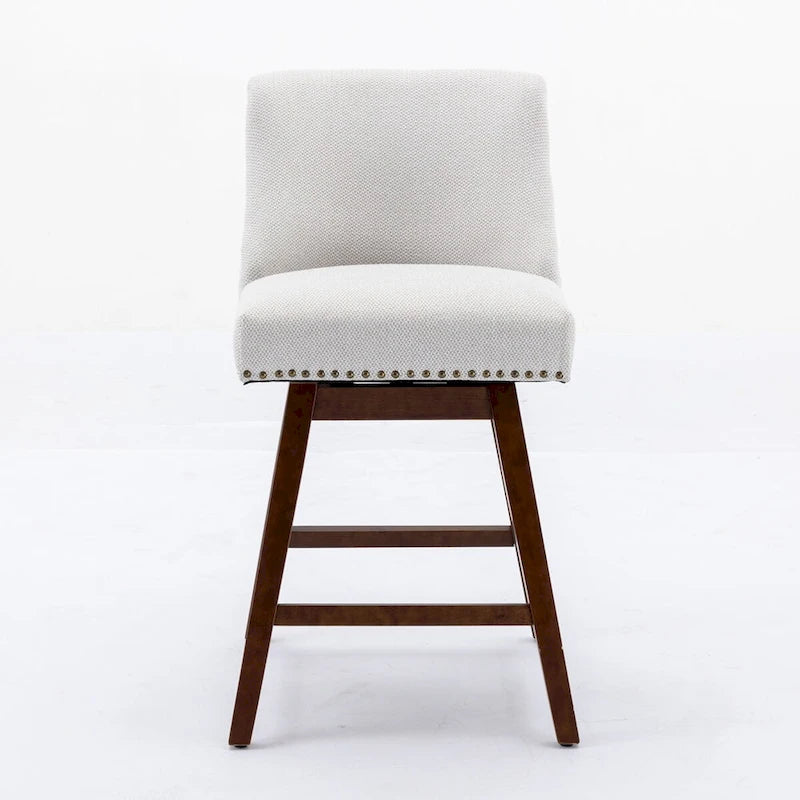 Tabourets de bar pivotants à hauteur de comptoir, hauteur d'assise 66 cm, ensemble de 2 tabourets de bar rembourrés en tissu