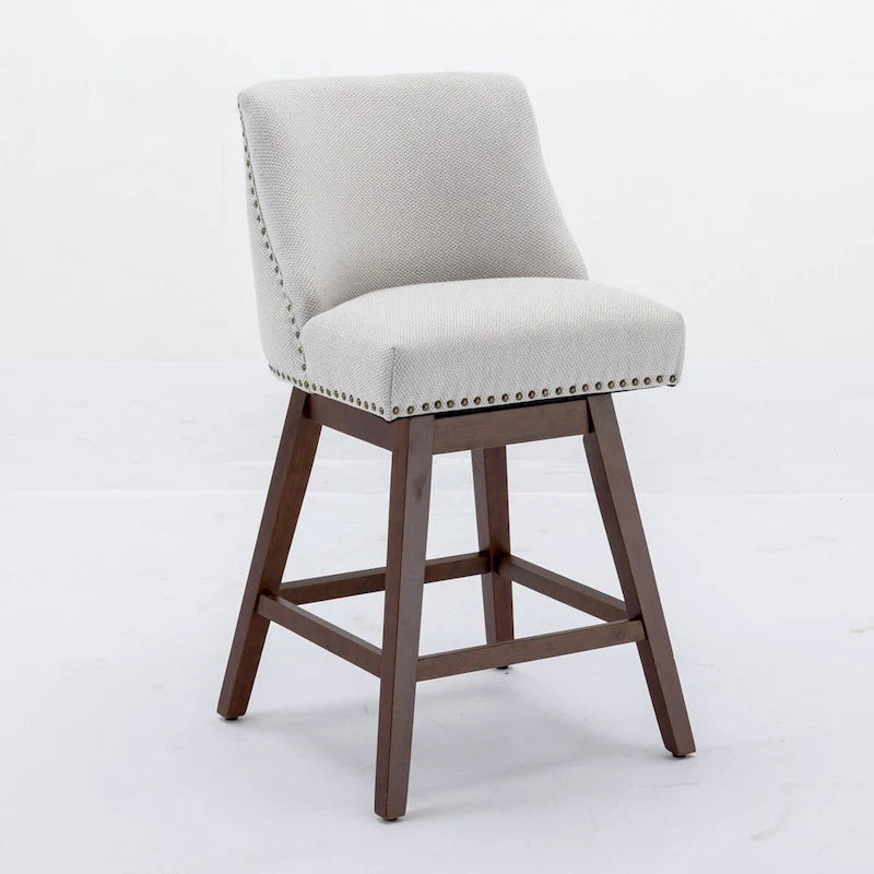 Tabourets de bar pivotants à hauteur de comptoir, hauteur d'assise 66 cm, ensemble de 2 tabourets de bar rembourrés en tissu