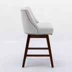 Tabourets de bar pivotants à hauteur de comptoir, hauteur d'assise 66 cm, ensemble de 2 tabourets de bar rembourrés en tissu