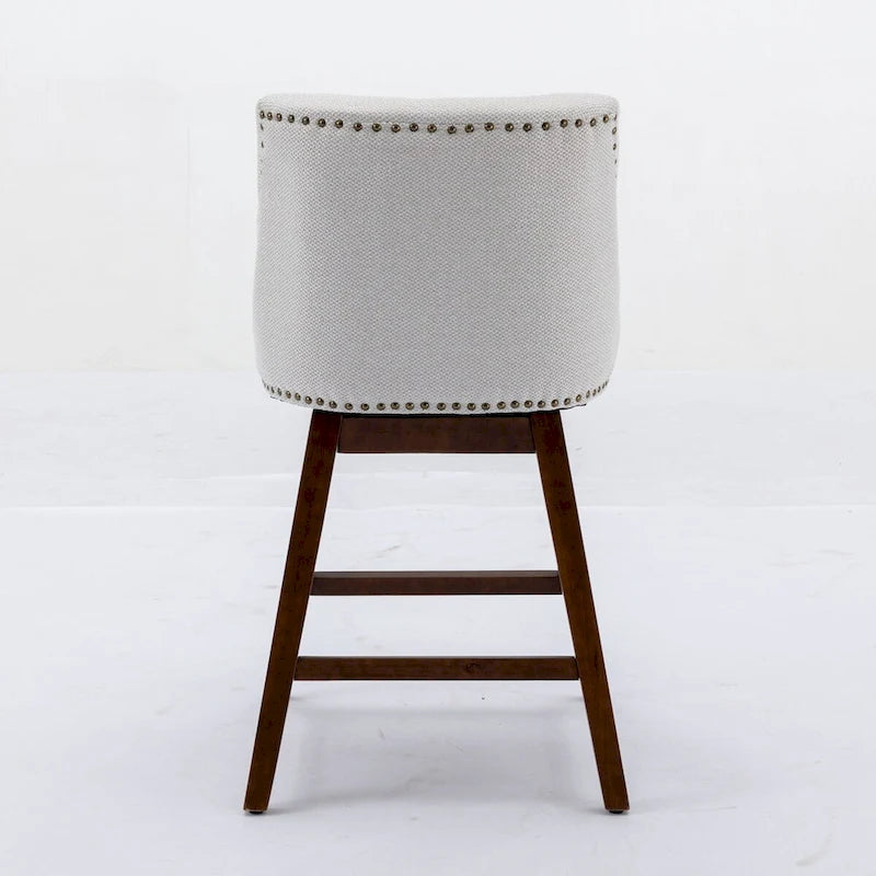 Tabourets de bar pivotants à hauteur de comptoir, hauteur d'assise 66 cm, ensemble de 2 tabourets de bar rembourrés en tissu