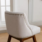 Tabourets de bar pivotants à hauteur de comptoir, hauteur d'assise 66 cm, ensemble de 2 tabourets de bar rembourrés en tissu