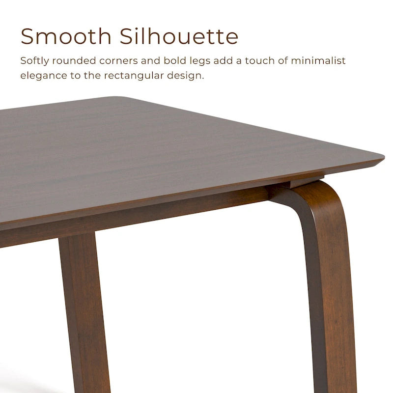 Ensemble de table à manger rectangulaire 5 pièces Beau I en noyer, style milieu du siècle, de Furniture of America