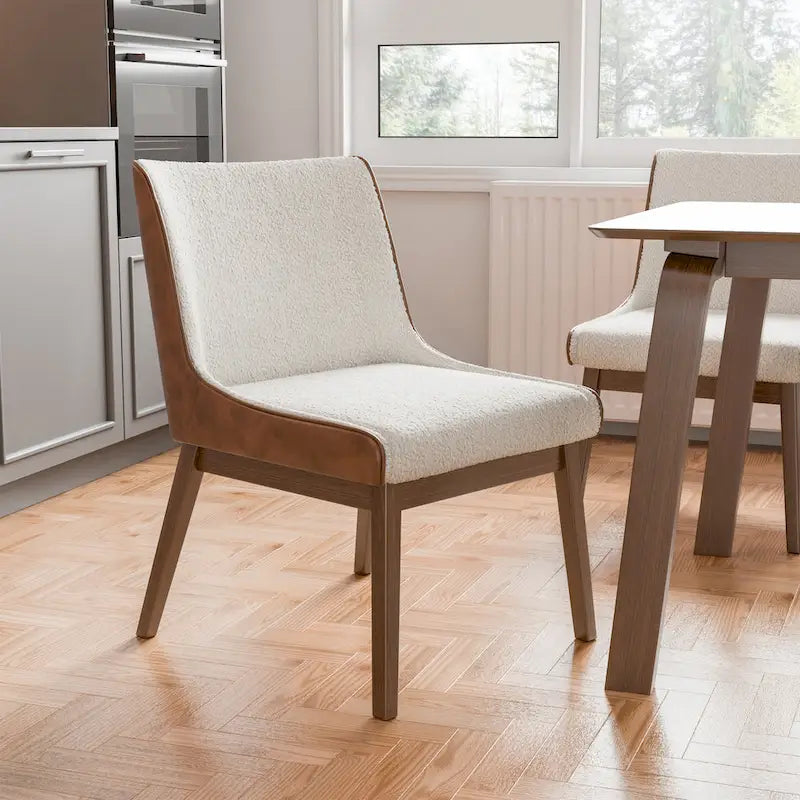 Ensemble de table à manger rectangulaire 5 pièces Beau I en noyer, style milieu du siècle, de Furniture of America