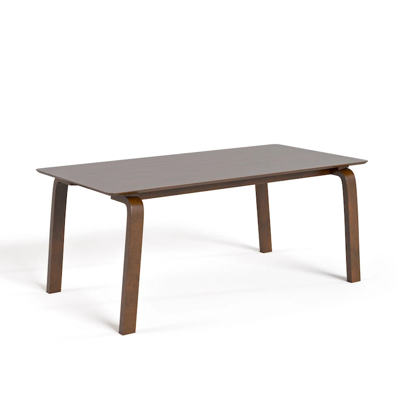 Ensemble de table à manger rectangulaire 5 pièces Beau I en noyer, style milieu du siècle, de Furniture of America