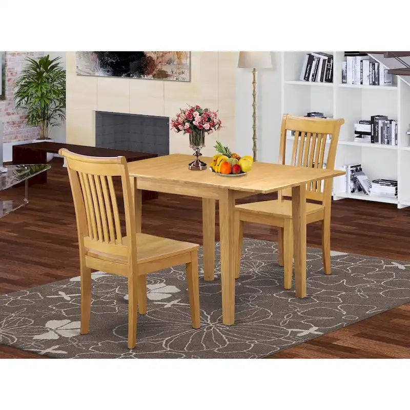 East West Furniture Dining Set- a Rectangle Dining Room Table and Kitchen Chairs, Oak (Pieces Option)