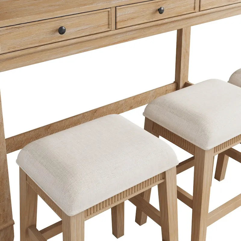 Ensemble table et bar de salle à manger 4 pièces