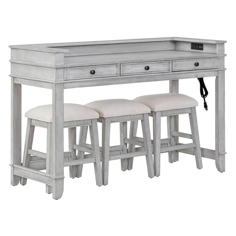 Ensemble table et bar de salle à manger 4 pièces