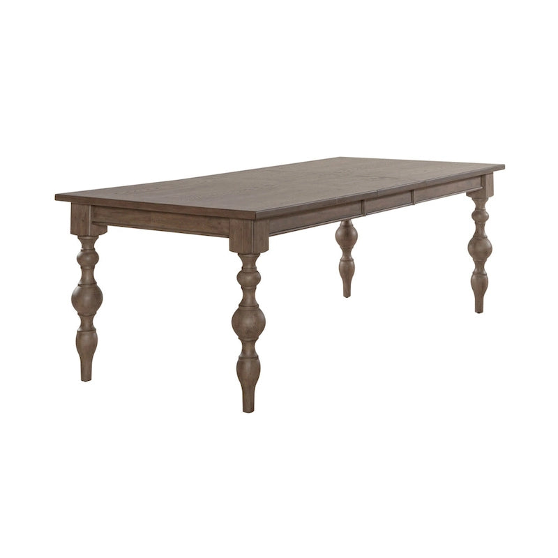 Ensemble de table rectangulaire 6 pièces style ferme américaine, couleur taupe poussiéreux