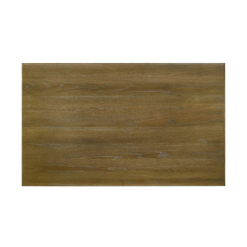 Table de salle à manger rectangulaire Pratto marron brossé et blanc cassé