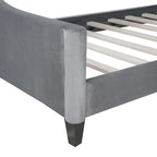 Lit de jour capitonné de luxe moderne pleine grandeur, design multifonctionnel, sans sommier requis