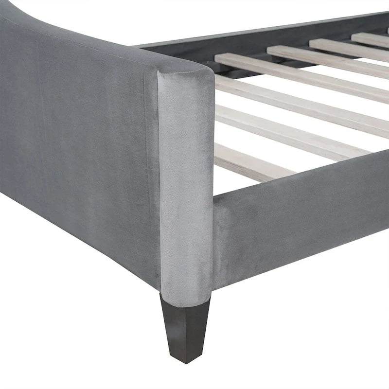 Lit de jour capitonné de luxe moderne pleine grandeur, design multifonctionnel, sans sommier requis