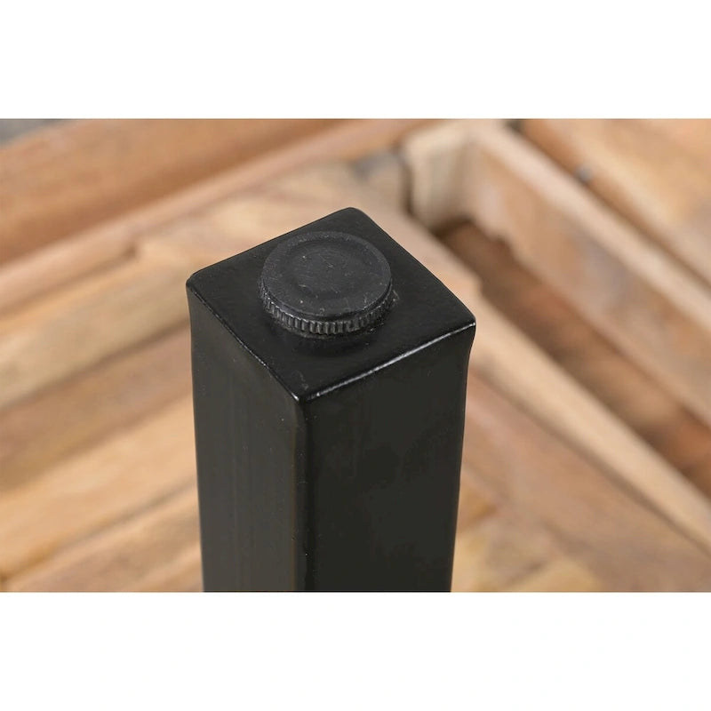 Table de salle à manger rectangulaire extensible de 83 pouces, en bois de manguier fabriqué à la main avec des pieds en fer noir