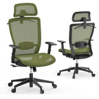 Chaise de bureau ergonomique FlexiSpot pivotante à 360°, réglable en hauteur, en maille, avec appui-tête, soutien lombaire et accoudoirs réglables.