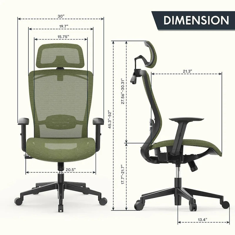 Chaise de bureau ergonomique FlexiSpot pivotante à 360°, réglable en hauteur, en maille, avec appui-tête, soutien lombaire et accoudoirs réglables.