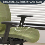 Chaise de bureau ergonomique FlexiSpot pivotante à 360°, réglable en hauteur, en maille, avec appui-tête, soutien lombaire et accoudoirs réglables.