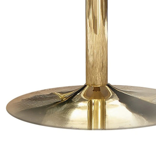 Table de salle à manger moderne ronde de 76 cm (30 pouces) avec plateau en marbre blanc et or