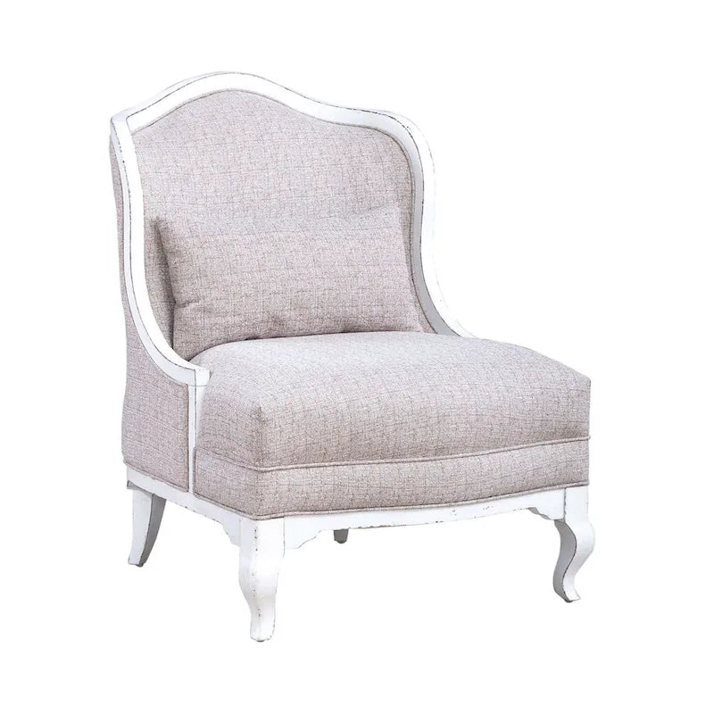 Fauteuil d'appoint rembourré blanc antique Magnolia Manor