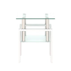 Table basse/table d'appoint carrée moderne en verre trempé - 17,72L x 17,72l x 20,5H,
