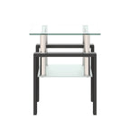 Table basse/table d'appoint carrée moderne en verre trempé - 17,72L x 17,72l x 20,5H,