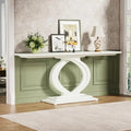 White Farmhouse Console Table for Living Room