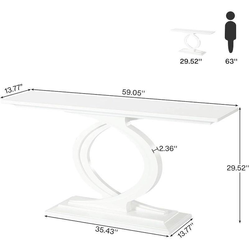 Console blanche de style campagnard pour salon