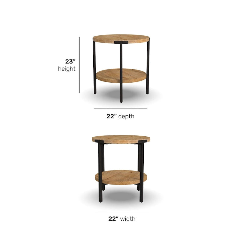 Table d'appoint ronde en menuiserie