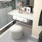 Table basse ronde de rangement avec plateau rabattable