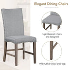 Ensemble de table à manger 7 pièces, table de cuisine extensible avec chaises rembourrées, gris