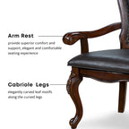 Chaises de salle à manger traditionnelles Eugene en bois massif avec garniture cloutée et pieds cabriolet (ensemble de 2) de Furniture of America