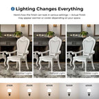 Chaises de salle à manger traditionnelles Eugene en bois massif avec garniture cloutée et pieds cabriolet (ensemble de 2) de Furniture of America