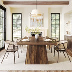 Table de salle à manger moderne de 160 cm pour 4 à 6 personnes, table de cuisine en bois