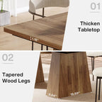 Table de salle à manger moderne de 160 cm pour 4 à 6 personnes, table de cuisine en bois